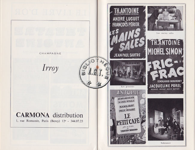 Les programmes de Théatre de l\